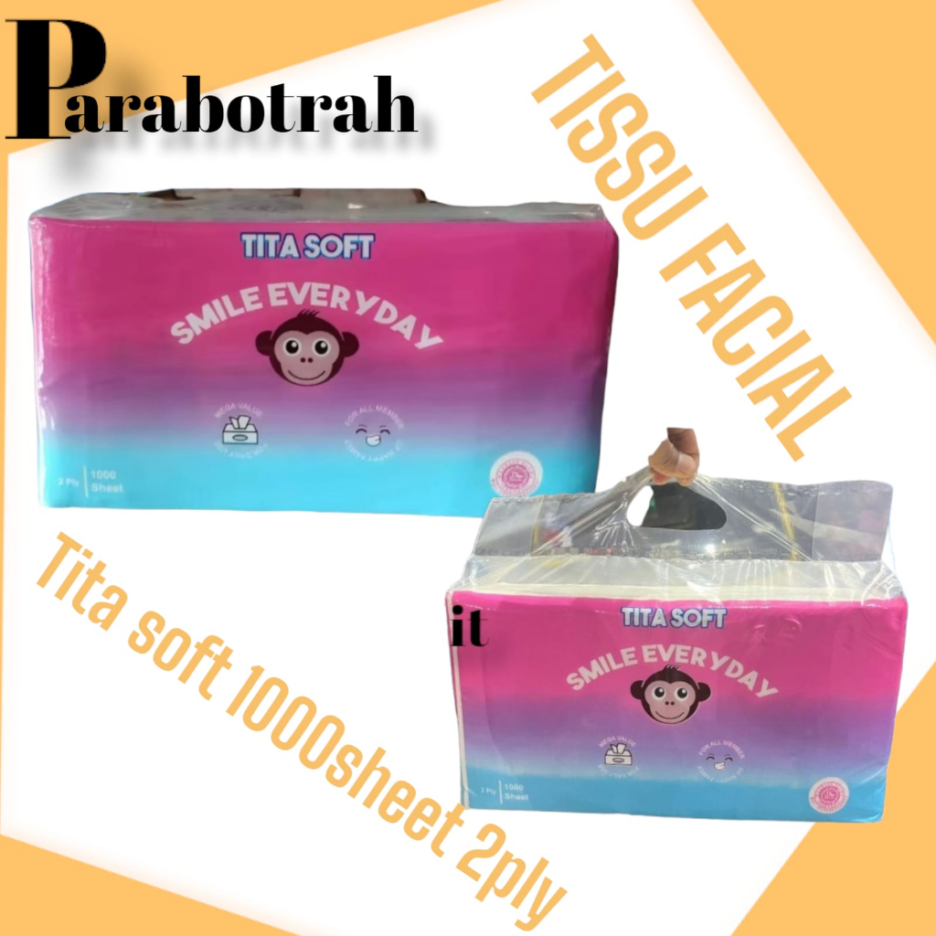 tisu tita soft 1000 lembar tisu wajah tita 1000 sheet tissue wajah Tisu TITA SOFT 1000 SHEET - Tisu 