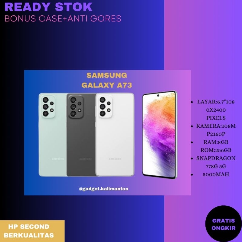 promo hp samsung a73 256 gb 5g lte termurah lengkap second original bisa cod terlaris