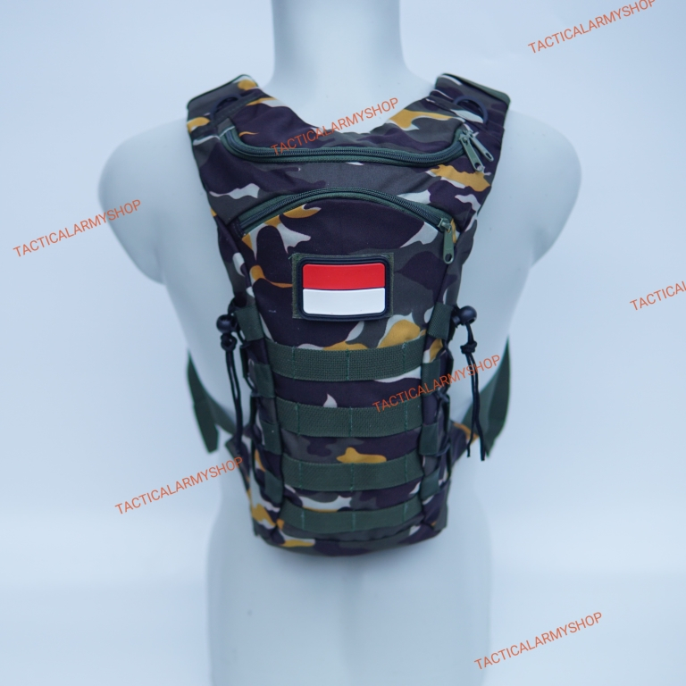 Tas Sepeda Army Loreng Brimob TNI Ransel Waterbag PriaWanita Tas Gowes Hidropack Ransel Trail