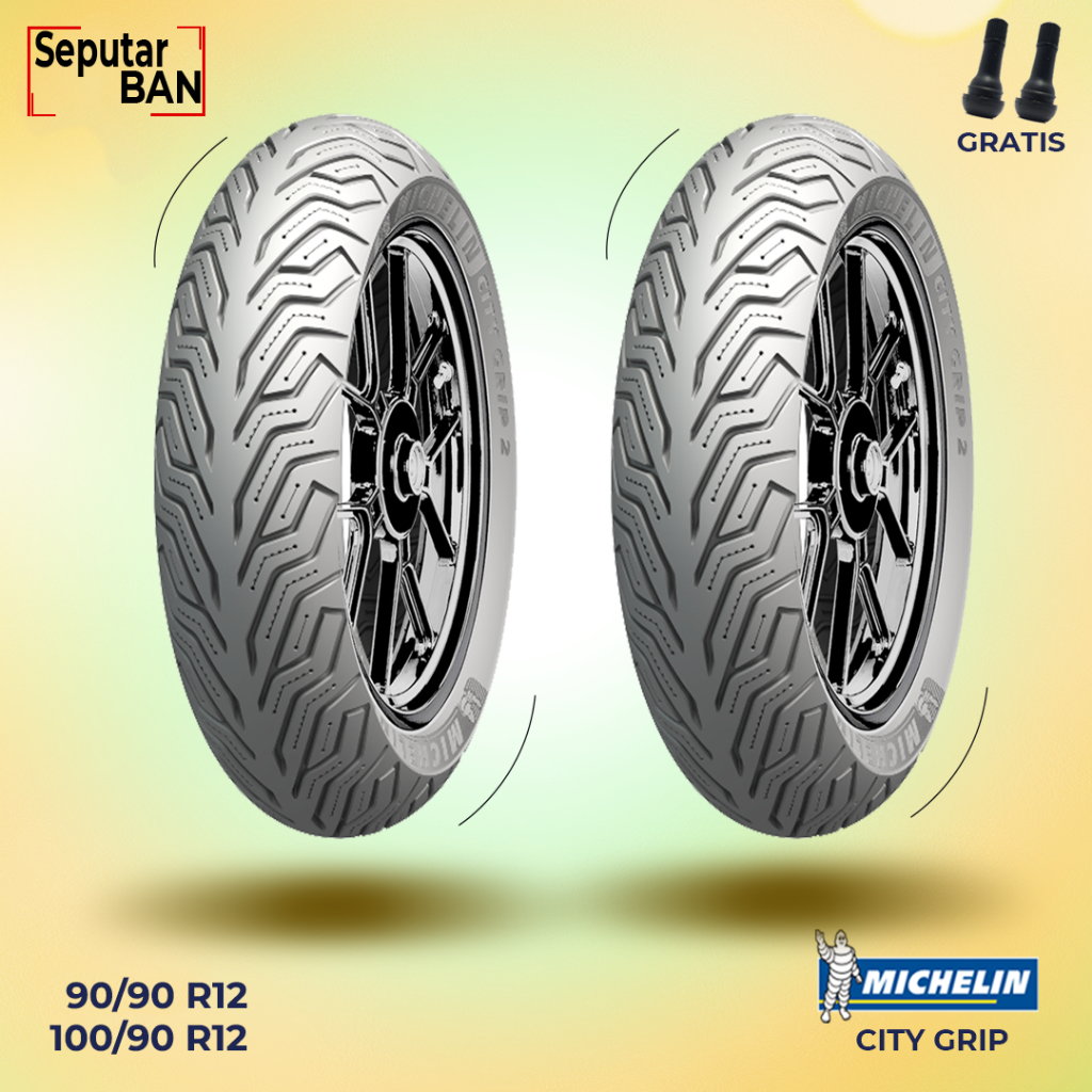 Sepasang Ban Motor MICHELIN CITY GRIP 90/90-12 dan 100/90-12 Tubeless