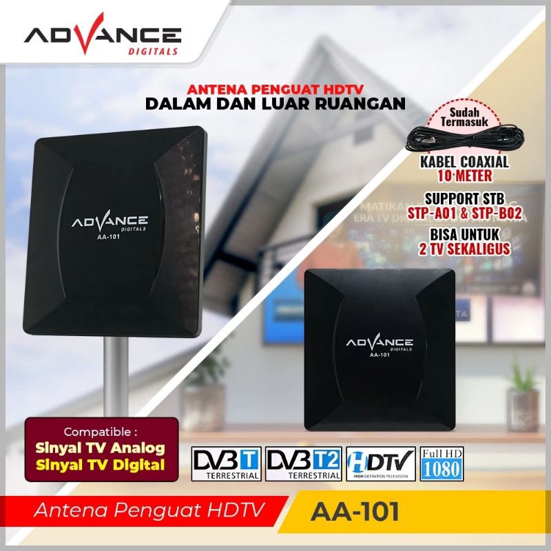 ADVANCE ANTENA TV Digital Indoor outdoor AA-101 / Antena Dalam Luar