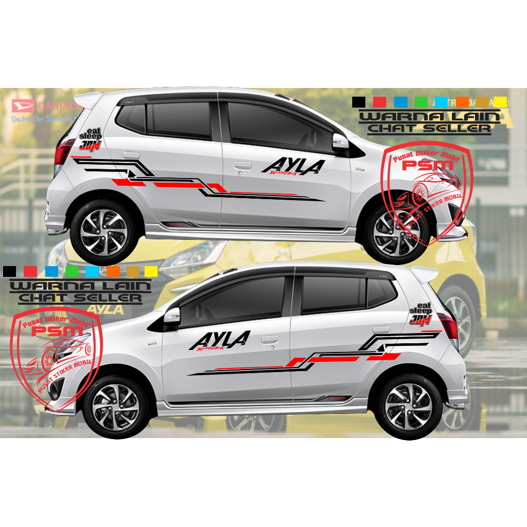 Sticker Daihatsu Ayla Stiker mobil   cutting sticker stiker mobil daihatsu ayla cutting stiker mobil