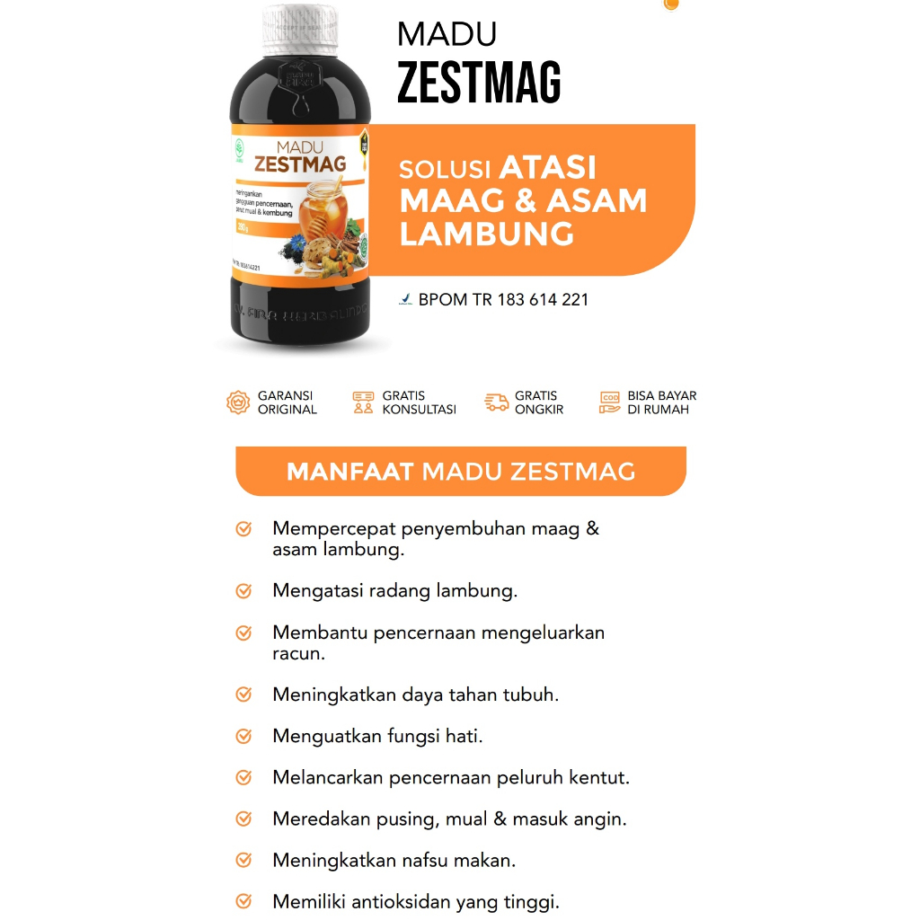 

Madu Zestmag 280gr Madu Fira | Solusi Atasi Maag & Asam Lambung