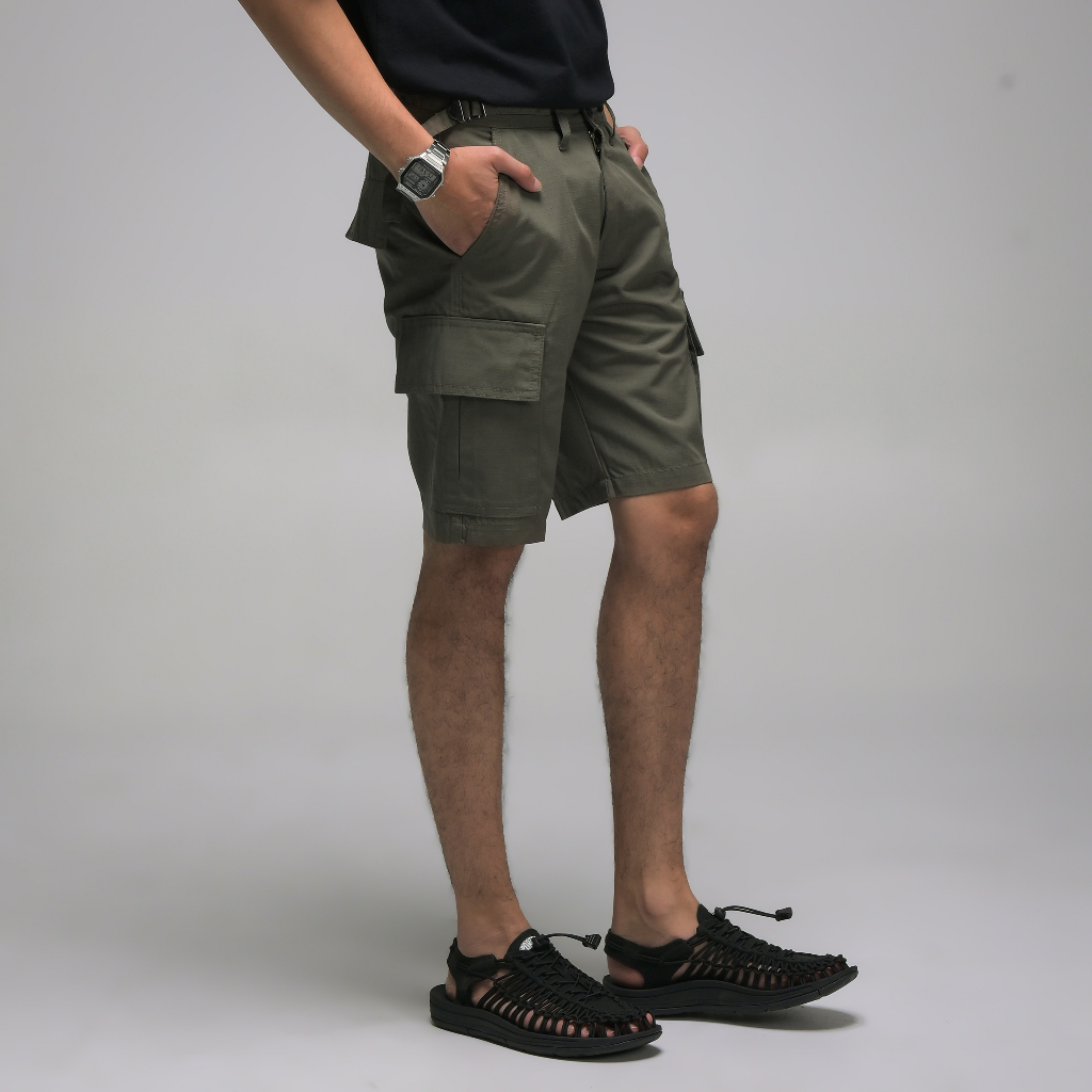 JB - Short Cargo Pants Ripstop Olive Green - Celana Cargo Pendek Pria