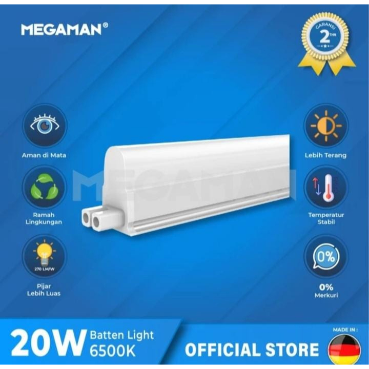 MEGAMAN LAMPU LED T5 BATTEN 20watt 120cm LAMPU LED T5