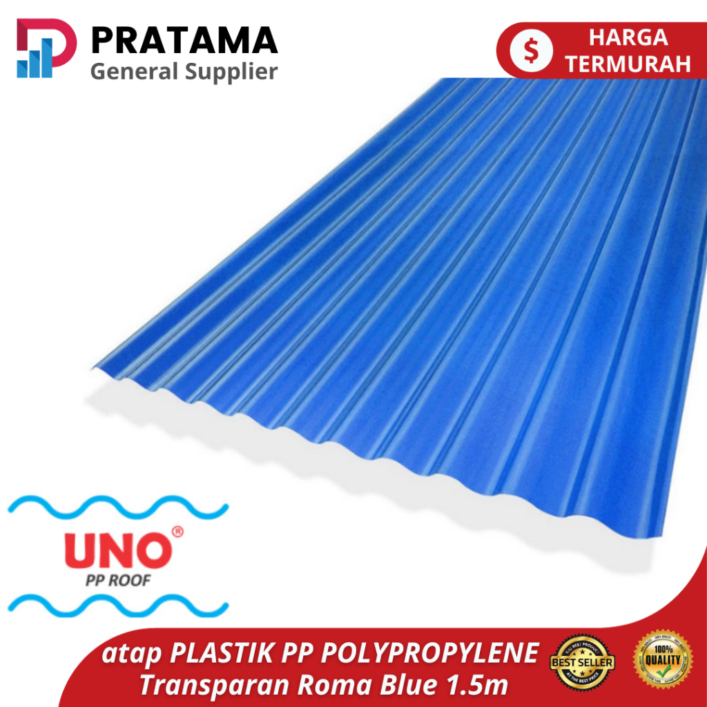 ATAP GELOMBANG PLASTIK PP UNO POLYPROPYLENE Transparan 1.8m / surabaya