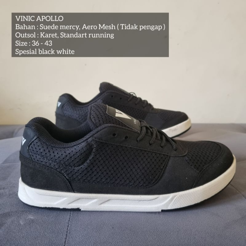 Sepatu Casual Pria Santai Vinic Apollos Black White