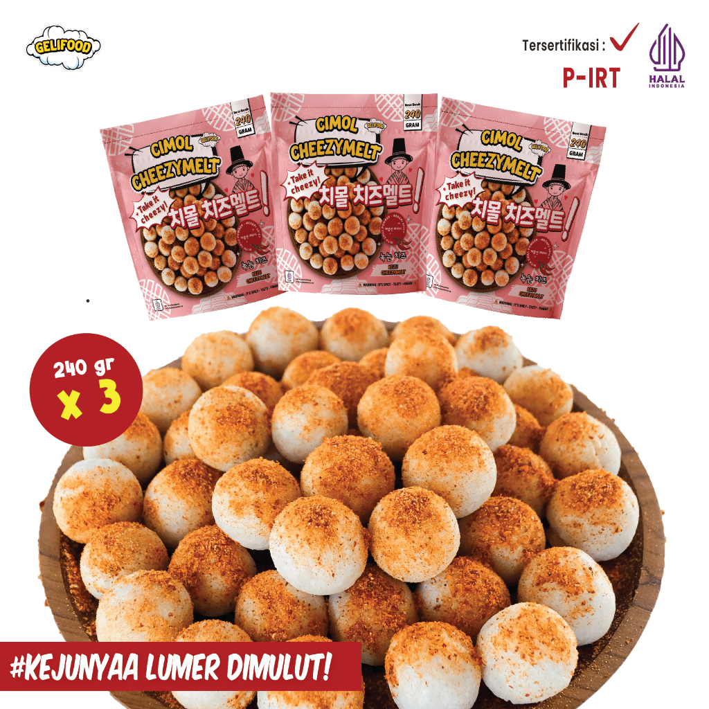 

Geli Food - Paket Kombo 3 Pack Series Cimol Keju Cheesy Melt (Keju Meleleh)