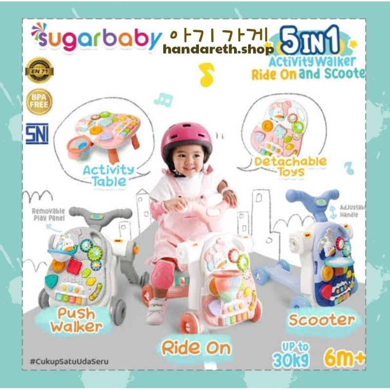 [ORIGINAL] 5 IN 1 ACTIVITY WALKER SUGAR BABY / PUSH WALKER SUGAR BABY