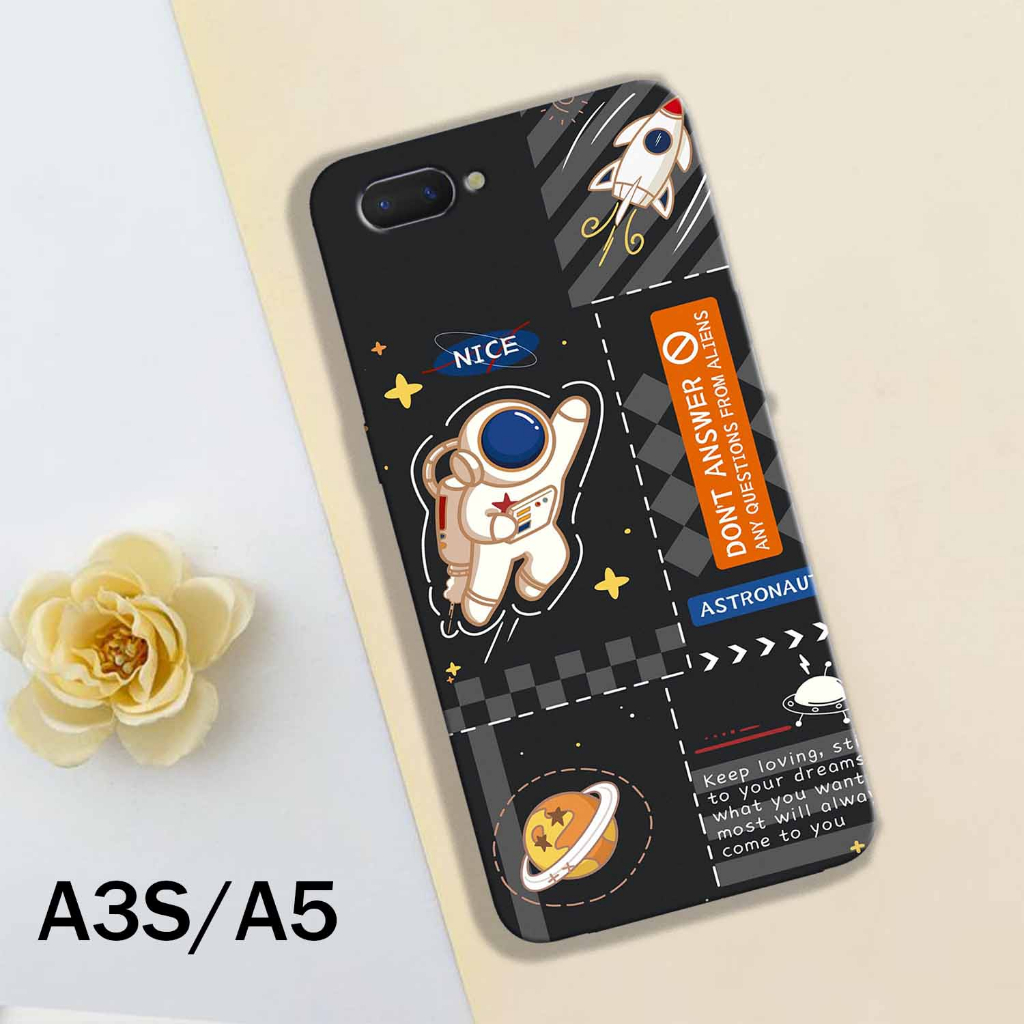 Case Hp - OPPO A3S-A5 - Casing Hp - OPPO A3S-A5- ELZORA._ID   - Case Motif Astronot - Fashion Case E