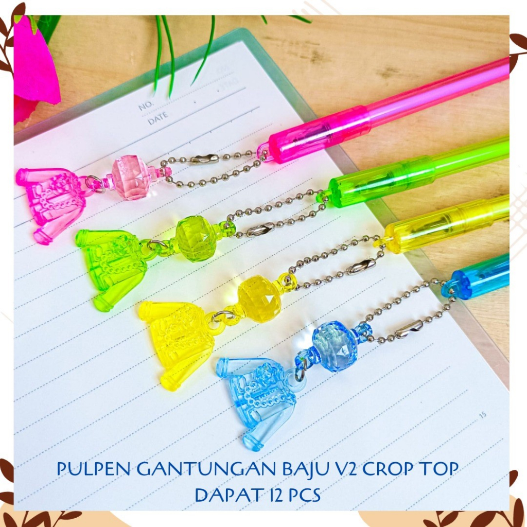 

SELUSIN PULPEN BAJU V2 CROP TOP ISI 12 PCS LUCU PEN GANTUNGAN BOLPEN ALAT TULIS KANTOR COD TERMURAH