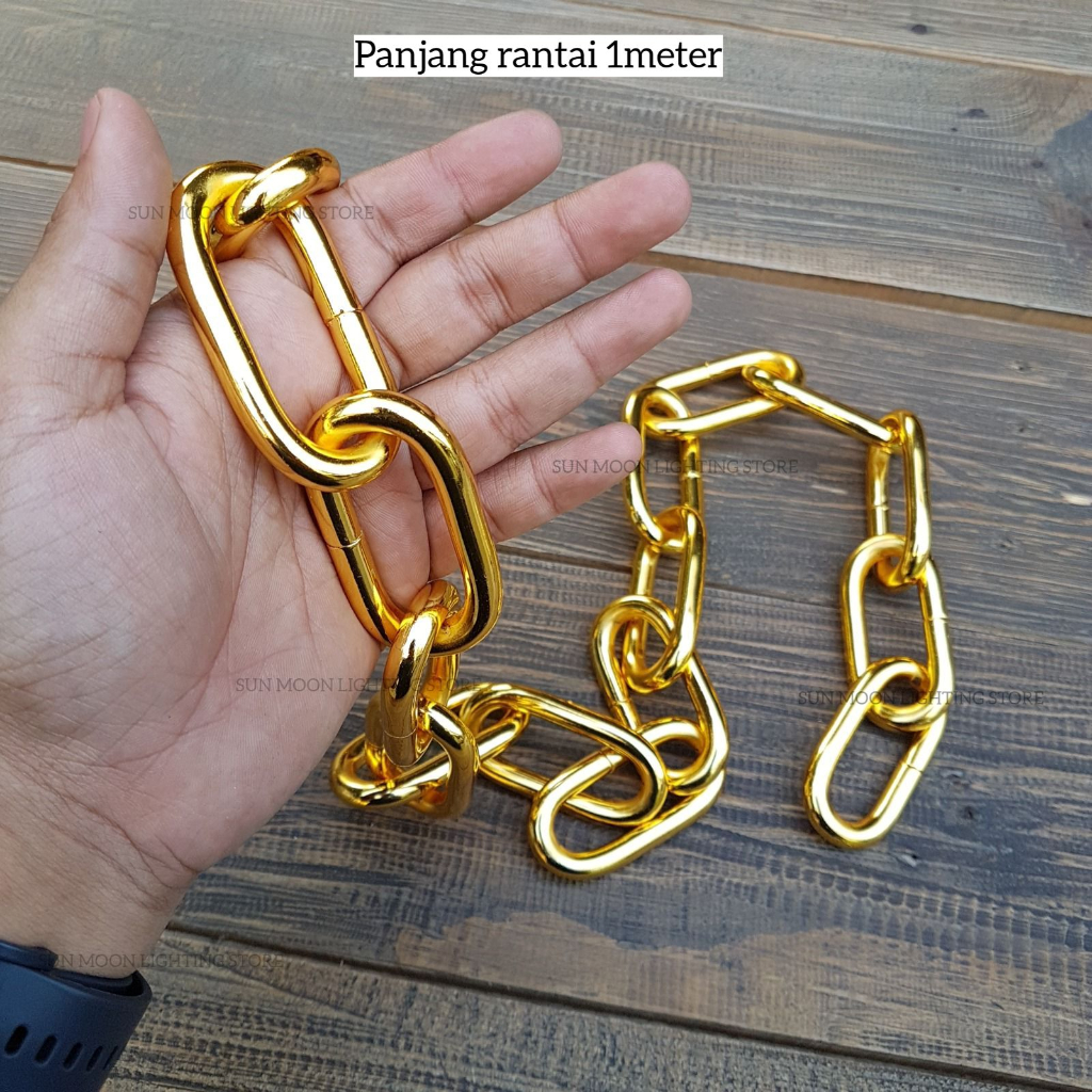 Rantai gold untuk lampu gantung kristal extra large 8mm jumbo