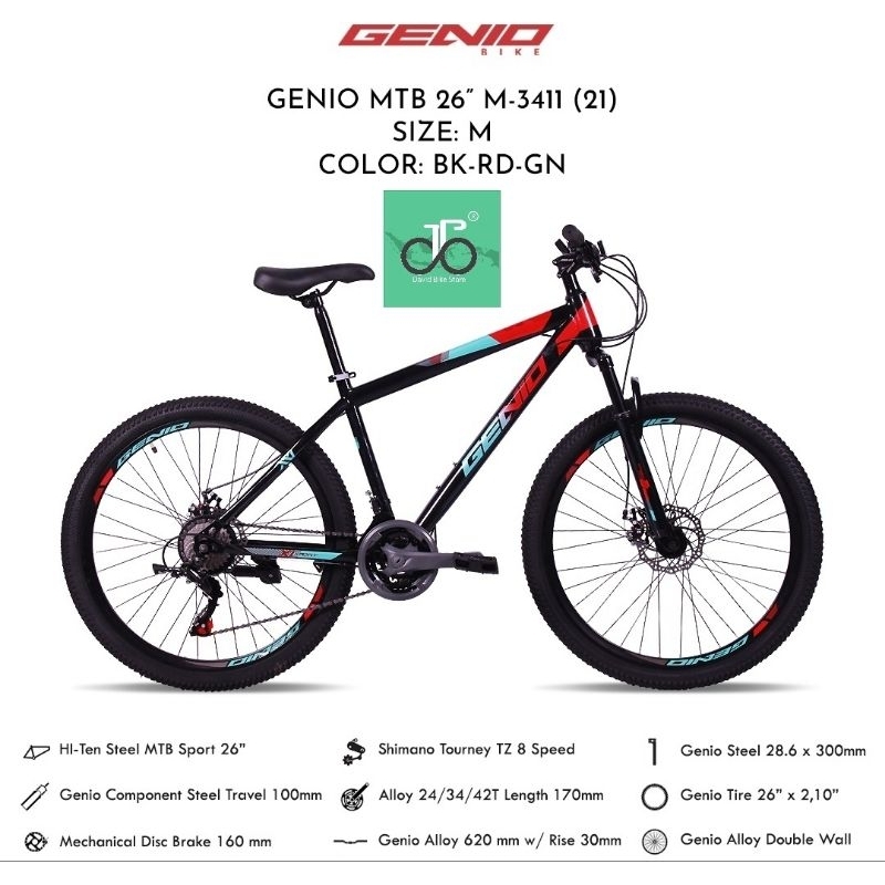 sepeda Mtb 26" Genio M3411 26an TERBARU M-3411