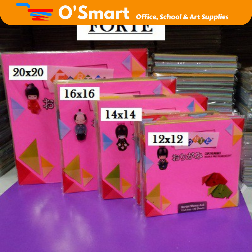 

FORTE Kertas Origami Ukuran 12, 14, 16, 20 (1 Pack Isi 20 Lembar)