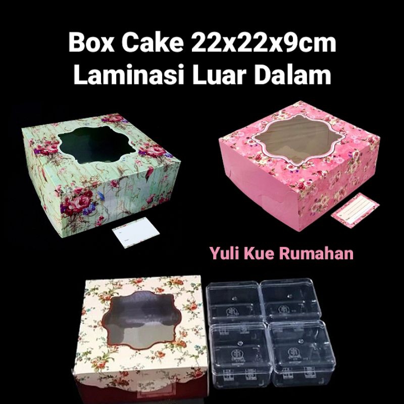 

Box Cake 22x22x9cm Motif Laminasi Luar Dalam Free Kartu Ucapan