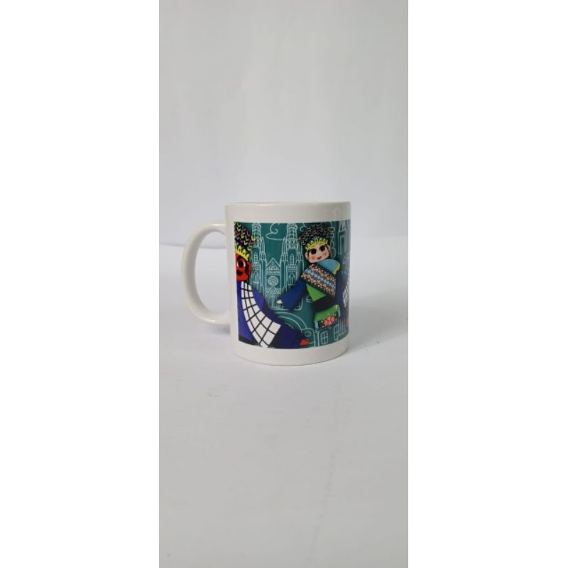 Souvenir Mug/Gelas ondel2 Bang Jampang set dus putih