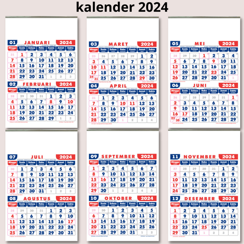 

Kalender tahun 2024 ( 6 lembar dwi wulan )