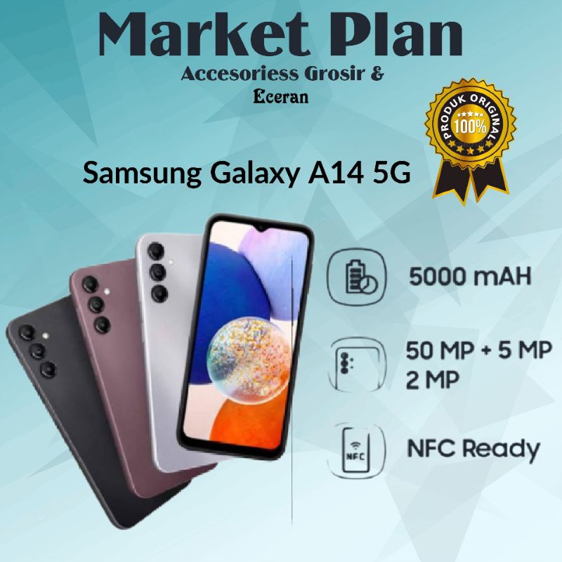 SAMSUNG GALAXY A14 5G RAM 6/128GB GARANSI RESMI SEIN - Hitam