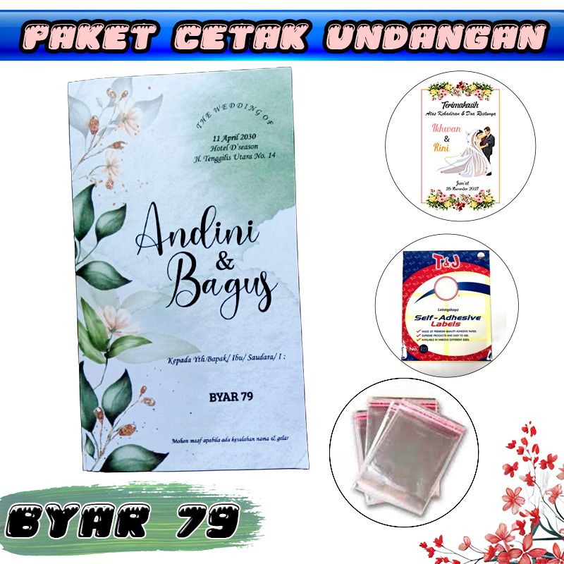 Paket Cetak Blangko Undangan atau Kertas Undangan Pernikahan atau Khitan BYAR 79 NEW DESIGN 2023