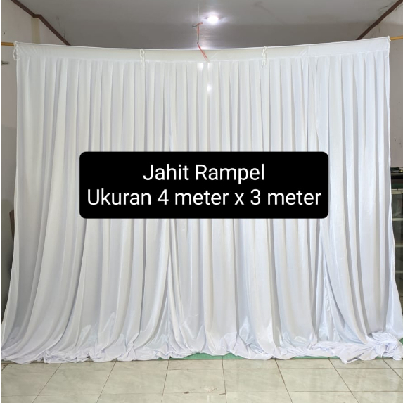 (JAHIT RAMPEL 3x4) KAIN DEKOR UKURAN 3X4, KAIN DEKORASI PERNIKAHAN BACKDROP LAMARAN KAIN ABUTAY