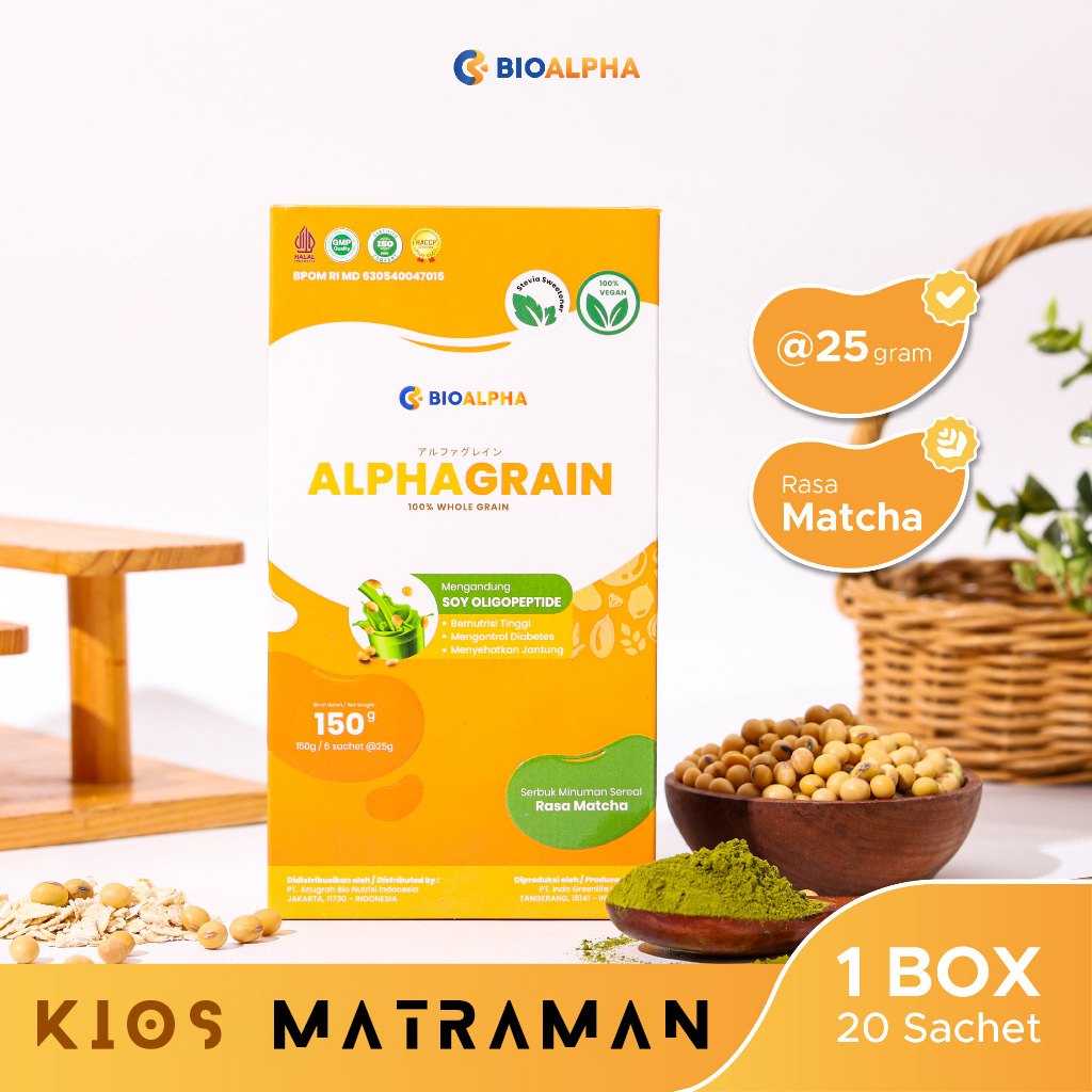 

Alphagrain isi 10 Saset : Minuman Pengganti makanan untuk diabetsi Rasa Matcha