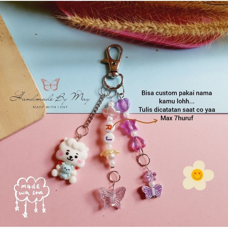 keychain Kpop BT21 Custom Nama Max 7 Huruf