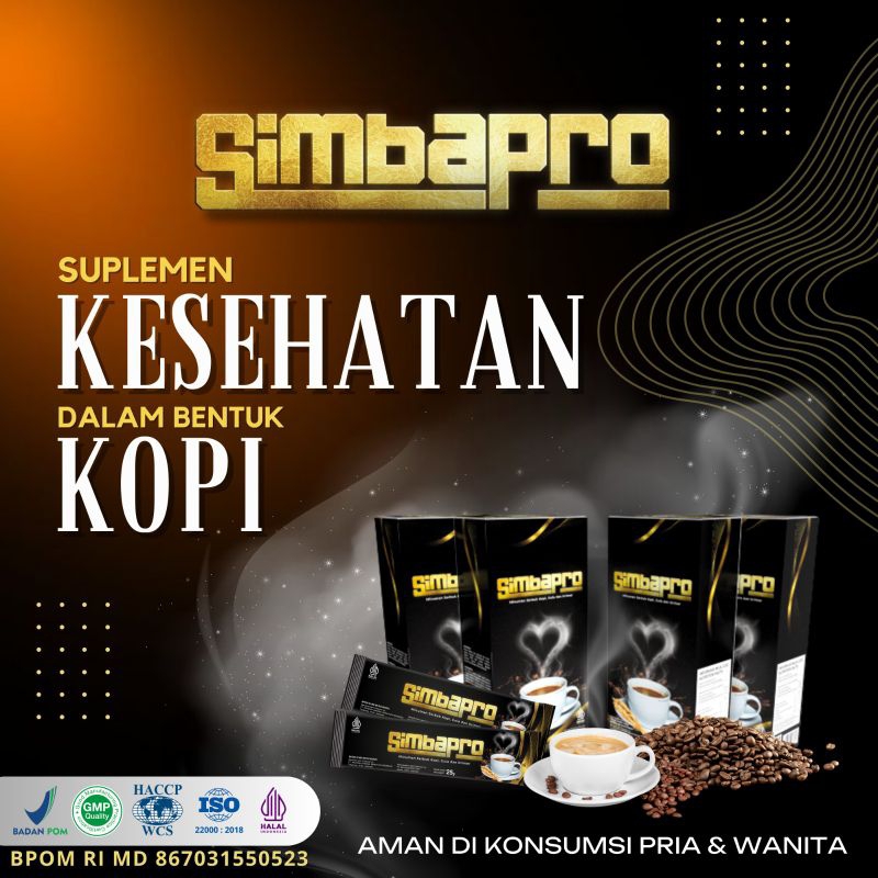 Kopi SIMBAPRO,  Kopi Stamina Pria & Wanita, 1 box isi 5 Sachet