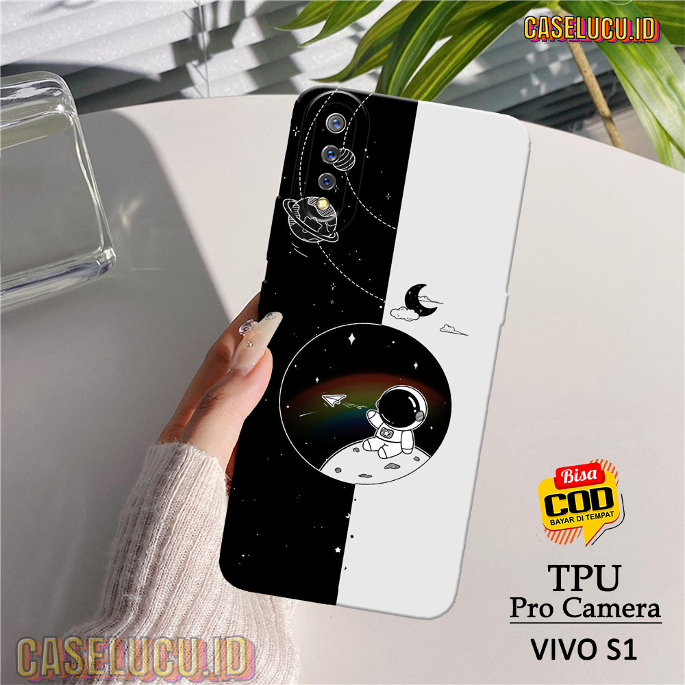 Casing Hp Vivo S1 Terbaru - Fashion Case Astronot - Case Vivo S1 - Soft Case Hp Vivo S1 - Kesing Hp 