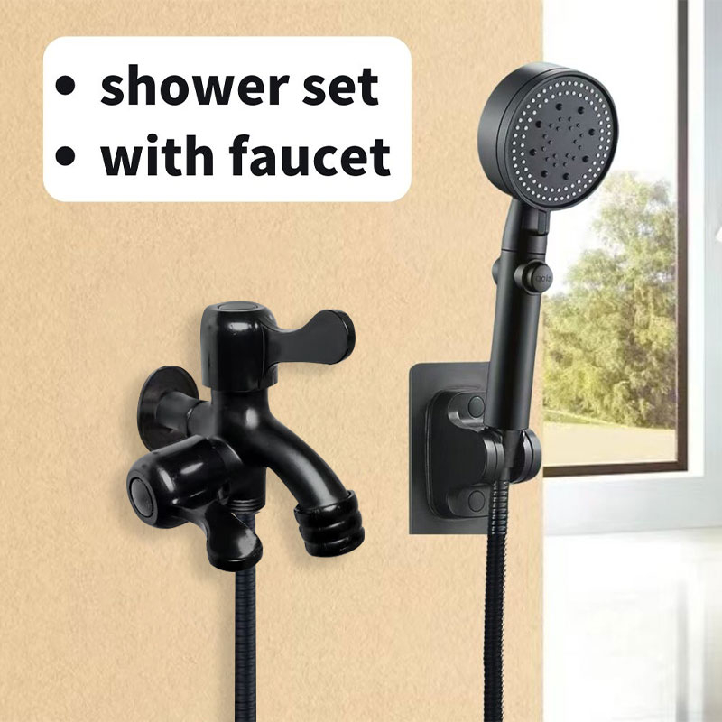 ❤️Ready Stock ❤️ Kepala Shower Mandi Hitam Shower Head Set Premium Dengan Nozzle Bertekanan