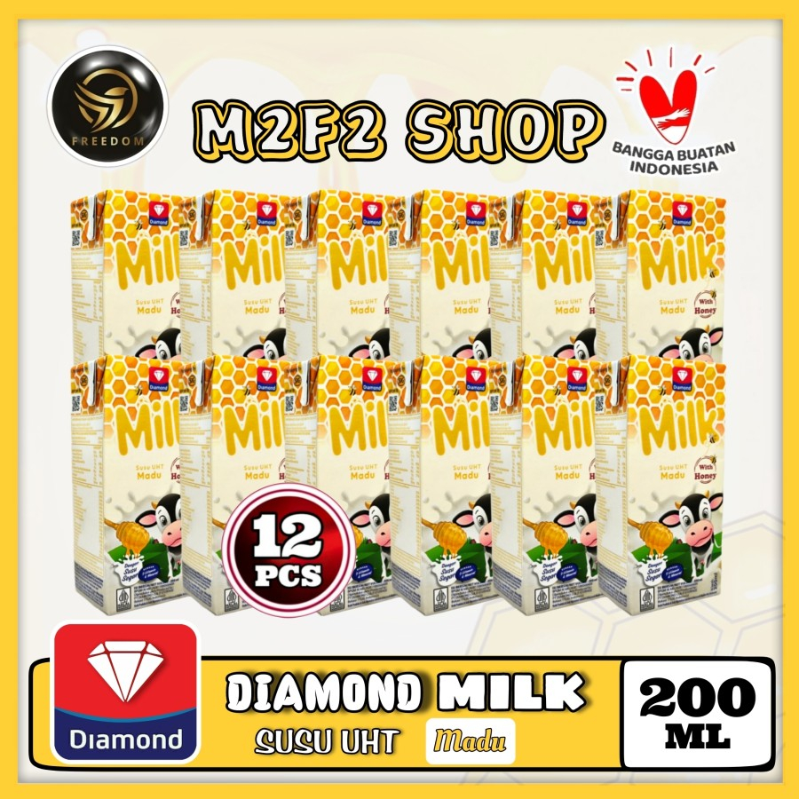 

DIAMOND Milk Susu Kotak UHT Honey | Rasa Madu - 200 ml (Kemasan 12 Pcs)
