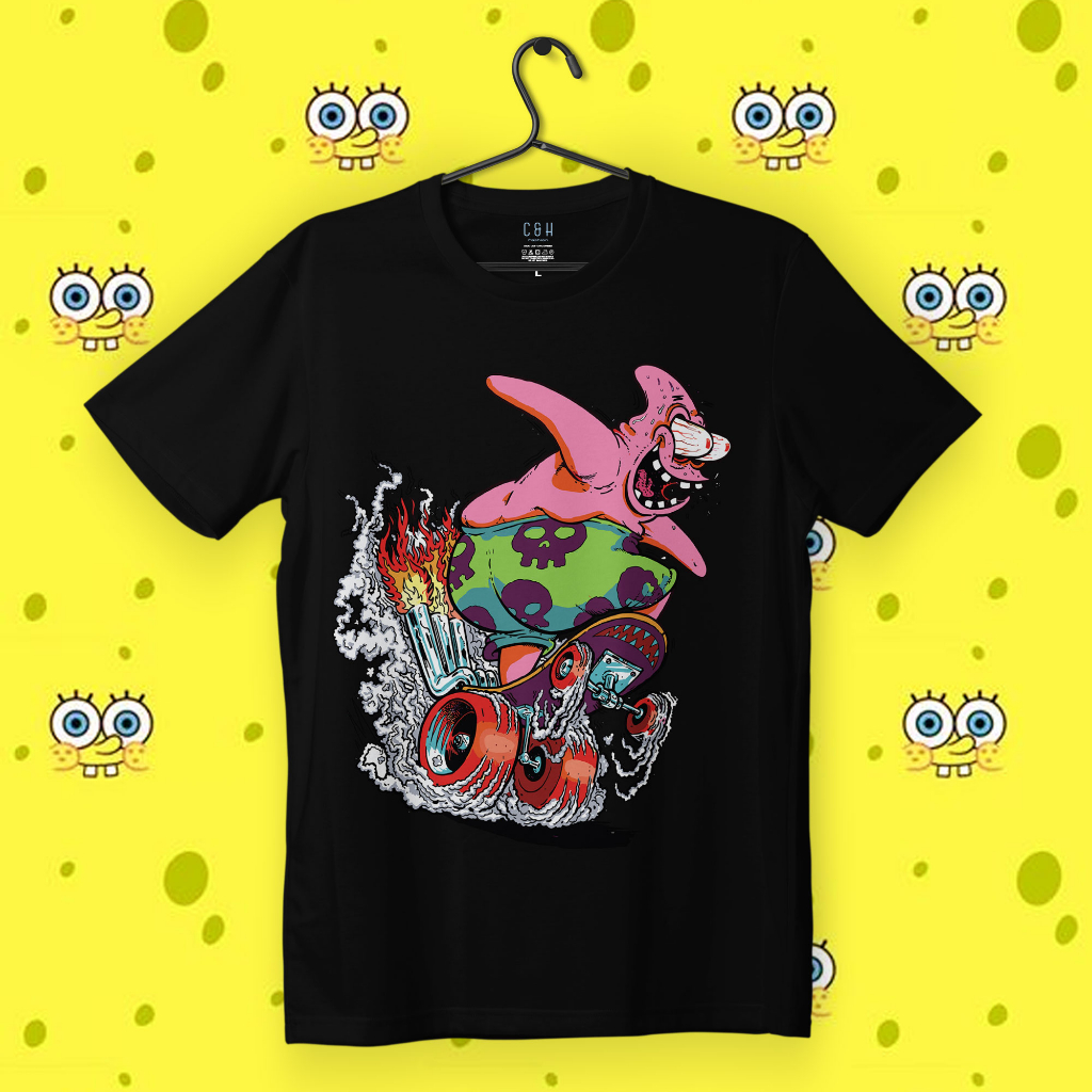 KAOS KARTUN SPONGEBOB | KAOS DISTRO PRIA WANITA ORI BY C&H | CHSPB 09