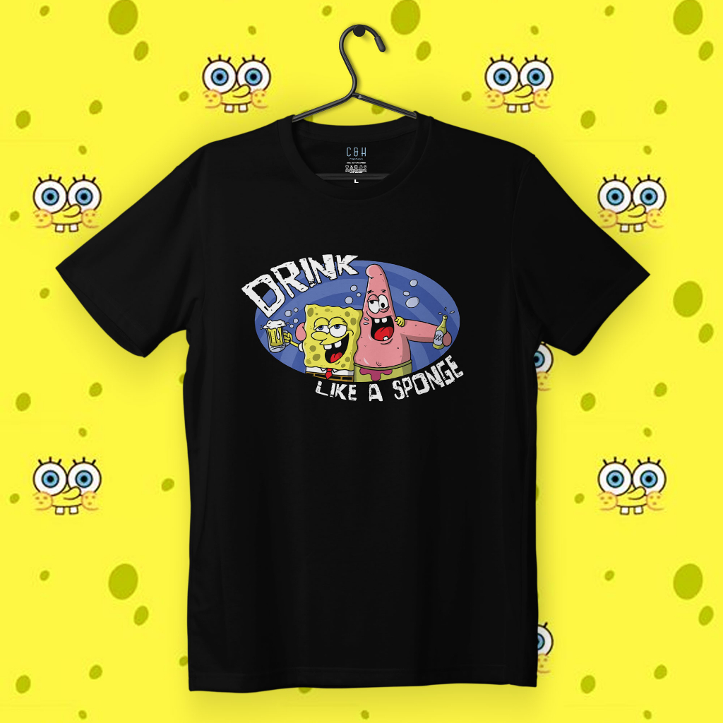 KAOS KARTUN SPONGEBOB | KAOS DISTRO PRIA WANITA ORI BY C&H | CHSPB 015