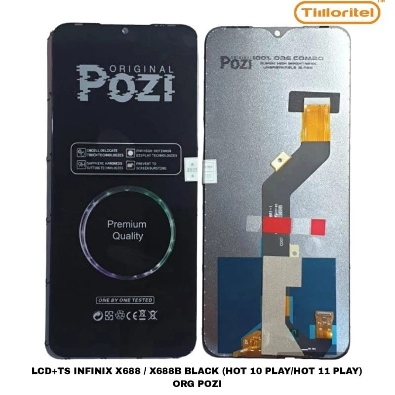 LCD+TS INFINIX X688 /X688B BLACK (HOT 10 PLAY/HOT 11 PLAY ) ORG POZI