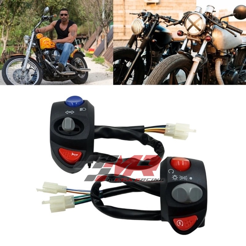 Saklar domino 1 Set Kiri Kanan Model Fino Vietnam  Bulat Impor Pnp Scoopy Fino Pcx Xrider Beat Stree
