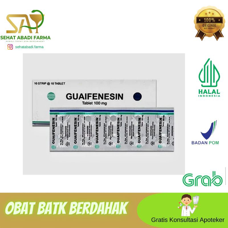 Guaifenesin / Glyceryl Guaiacolate (GG) 100 mg 10 Tablet