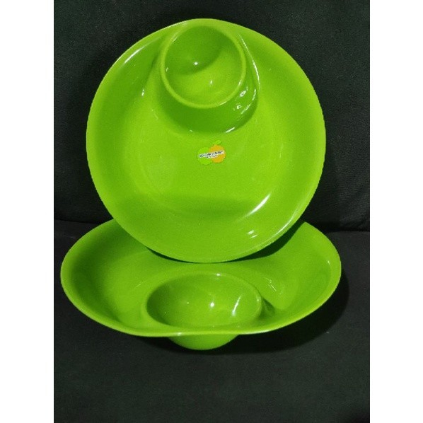 Piring Plastik Makan Dengan Wadah Sambal Golden Sunkist PM 8008