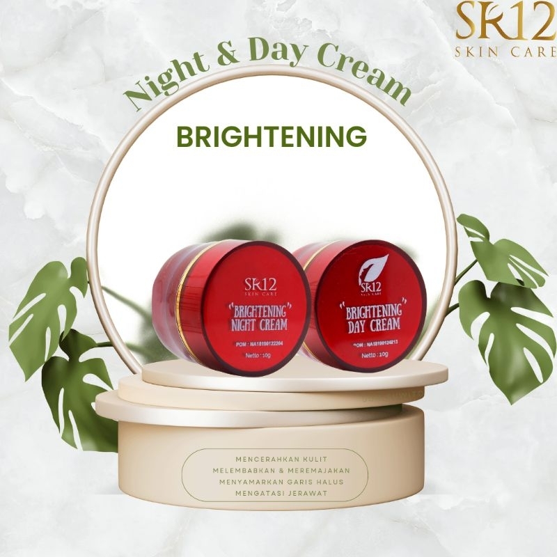 Sr12 Skincare Night & Day Cream Brightening Cream Wajah Bpom Krim Glowing Viral Tiktok Skincare Mura