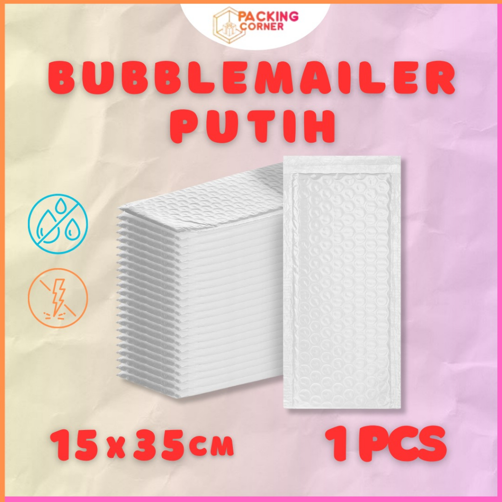 

Amplop Bubble Mailer Wrap 15x35 cm Putih Premium Quality MURAH