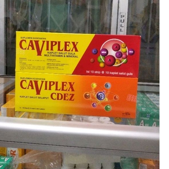 CAVIPLEX Multivitamin dan CAVIPLEX CDEZ, strip isi 10 tablet, multivitamin dan mineral