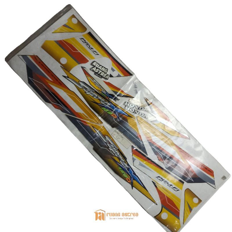 STRIPE STRIPING STIKER SUPRA X 125D BLACK ORANGE 871X0-KTM-780ZA ASLI ORI ORIGINAL