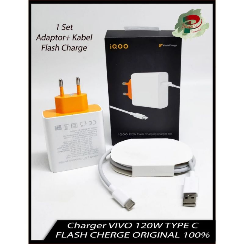 Charger VIVO 120Watt Type C Original 100% Fast Charging Asli Ori / Flash Charger