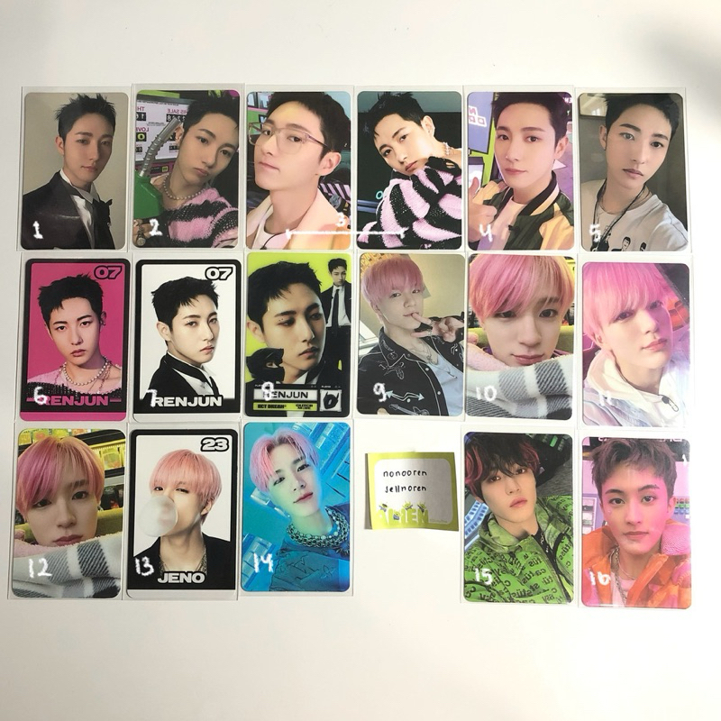 renjun jeno chenle mark pc photocard nct dream glitch mode glimo scratch tc trading card selca ver a