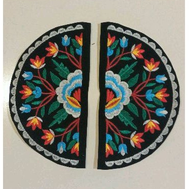 RB Aplikasi Bunga Bulat Tempel Jahit Renda Gamis