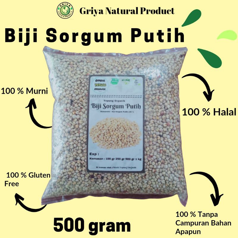 

Biji Sorgum Putih Organik kemasan 500 gram/Beras Sorgum Putih Organik kemasan 500 gram/Benih Biji Sorgum Putih/Bibit Biji Sorgum Putih