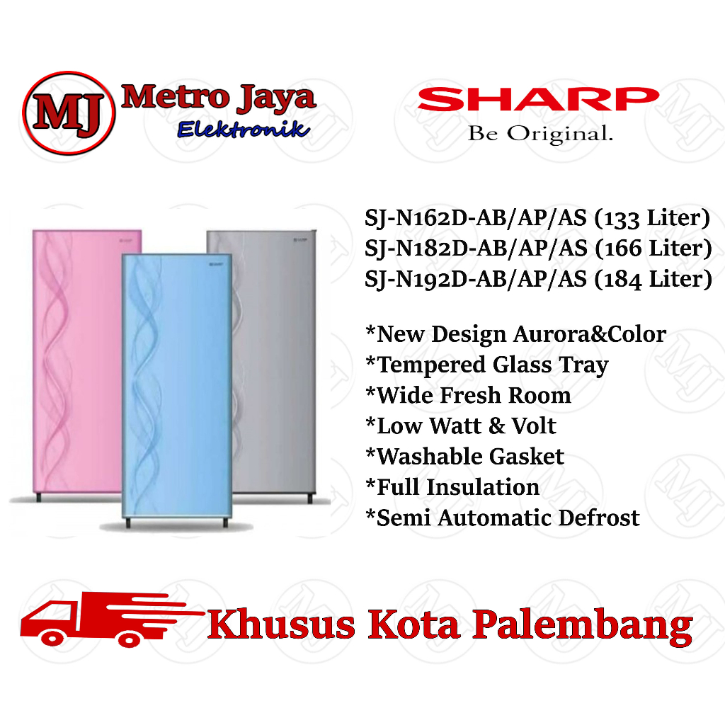 KULKAS SHARP 1 PINTU SHARP SJN 162 D Aurora Series
