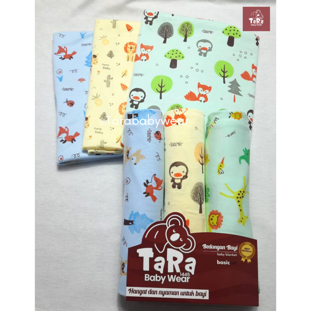 Bedong / Pernel Bayi Lembut Motif warna Newborn - Tara Babywear