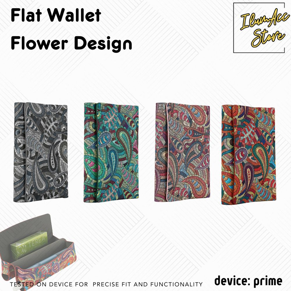 Flat Wallet Case Storage PU Leather with Flower Floral Pattern for x~ilumaOne~x
