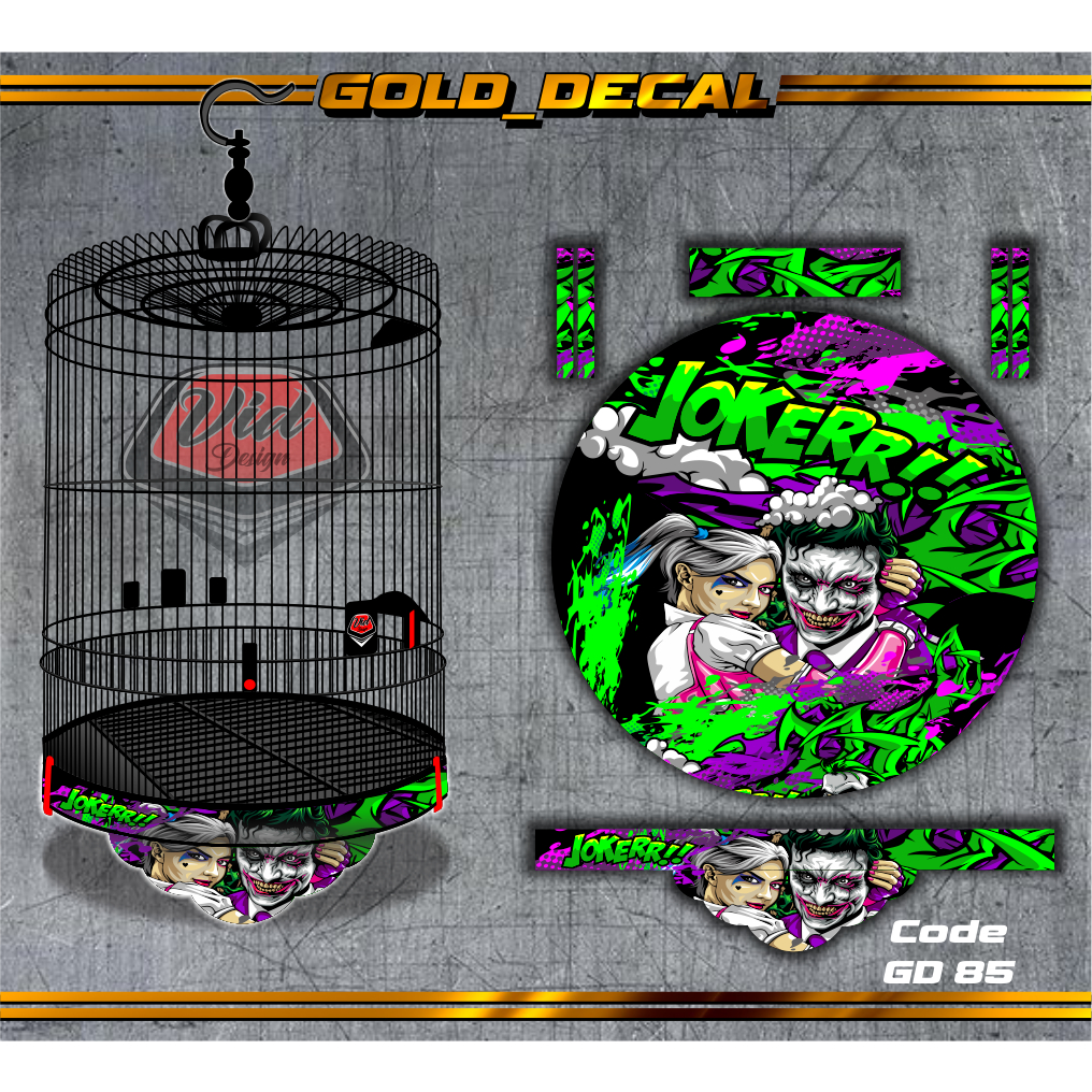 Sticker Sangkar Murai Motif Decal Joker No 1 2 3 4