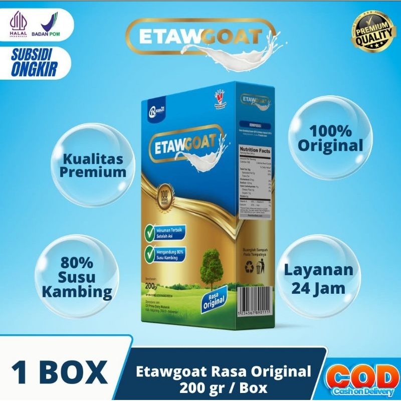 

1 BOX ETAWGOAT SUSU KAMBING ETAWA BUBUK ORIGINAL BERKUALITAS ATASI NYERI TULANG SENDI LUTUT PINGGANG ASAM URAT SESAK NAFAS ASMA BATUK MENAHUN PARU-PARU