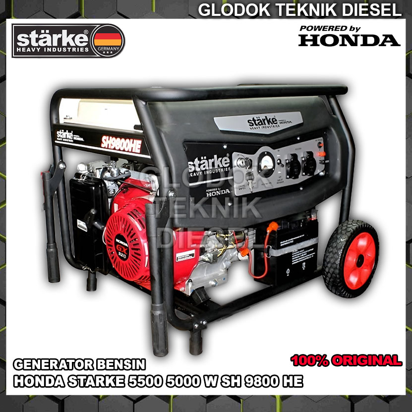 Honda Genset 5500 5000 Watt Bensin Electric Start Starter Starke SH 9800 HE SH9800HE Original Terbaik